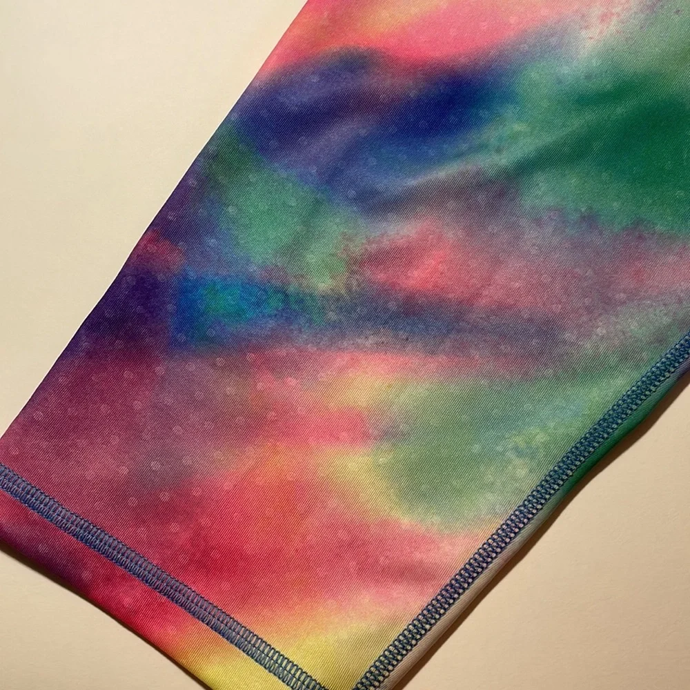 Adidas Climalite Cropped Leggings Size M Rainbow Watercolor - Picture 6 of 6